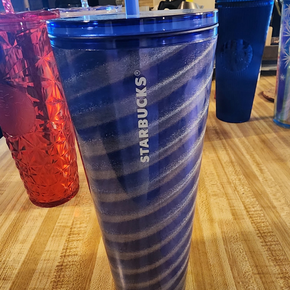 Starbucks Blue and White Swirl Tumbler